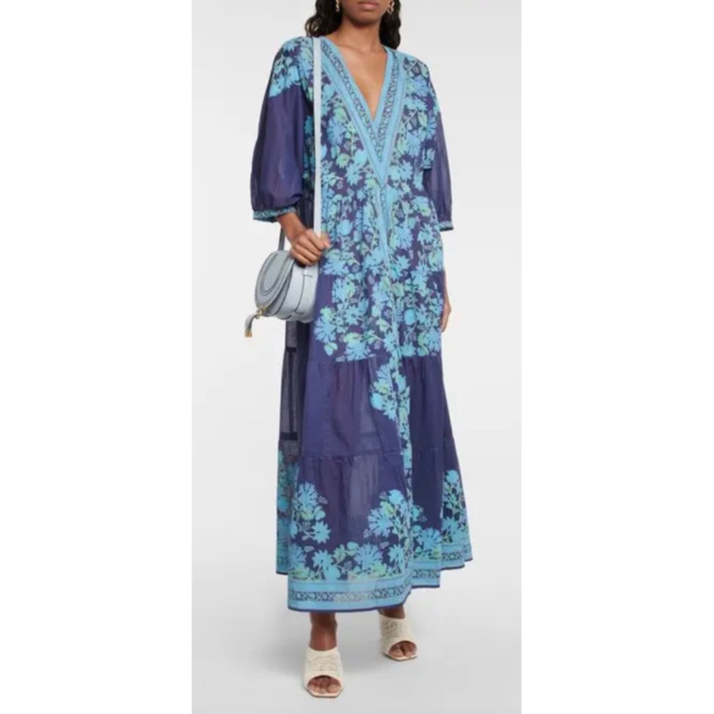 Juliet Dunn Floral Cotton Maxi Dress Sz. 0 (US 2/4)